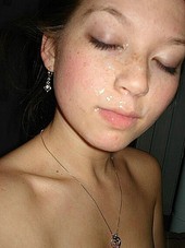 Teen babes get a huge amount cum on her faces-09