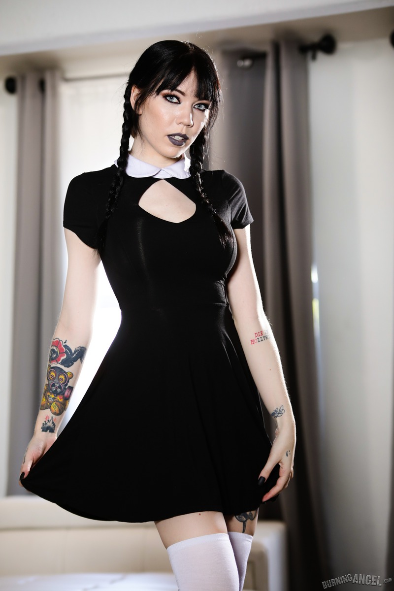 Wednesday Addams Cosplay Featuring Leda Bear-00