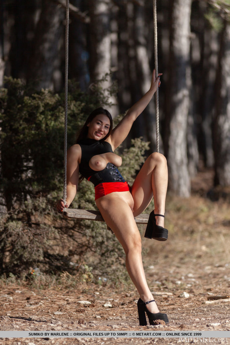 Busty Sumiko Swinging In The Forest-15